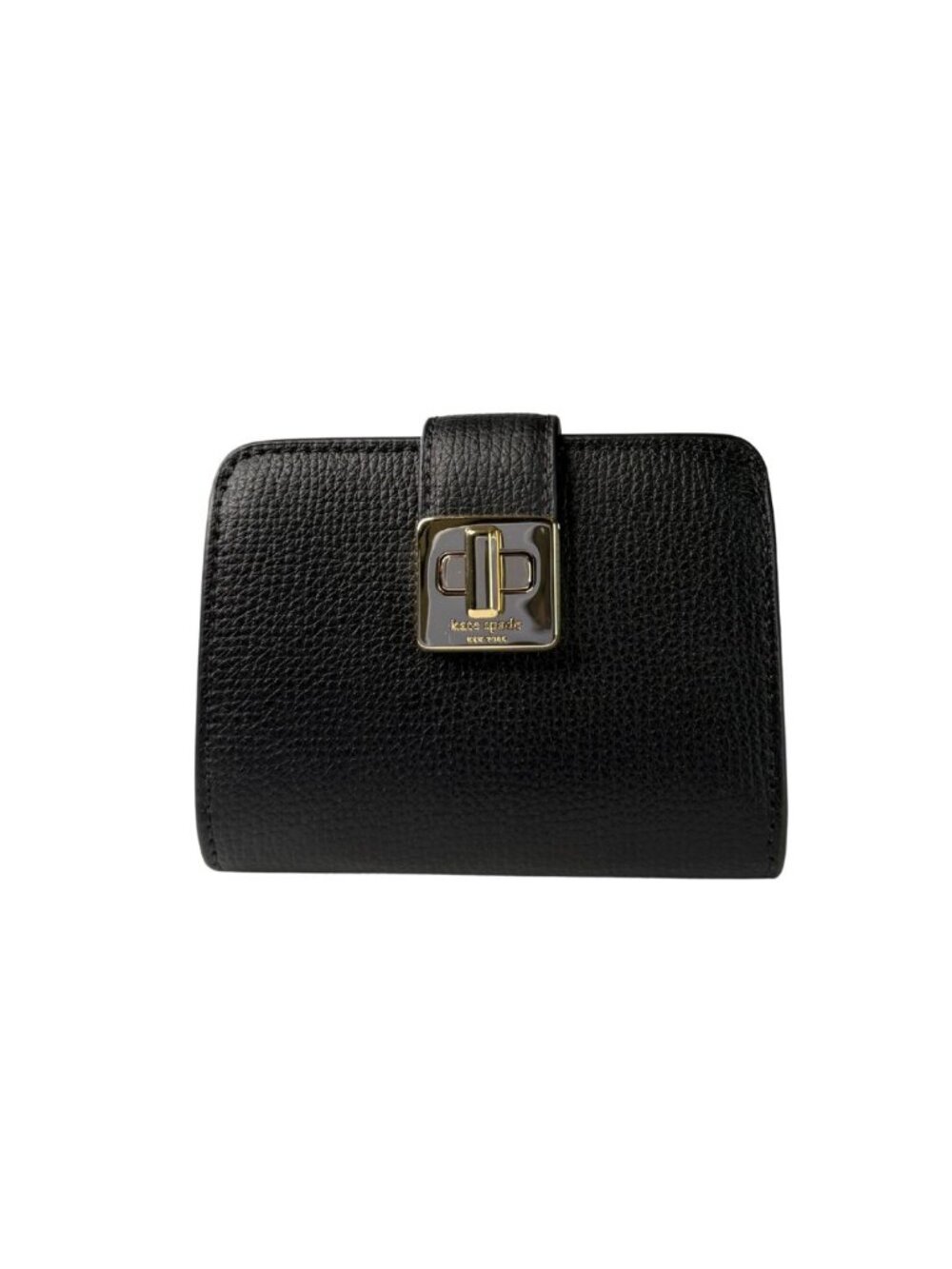 NWT Kate Spade Phoebe Refined Grain Leather Turnlock Wallet Black MSRP C$179 CAD